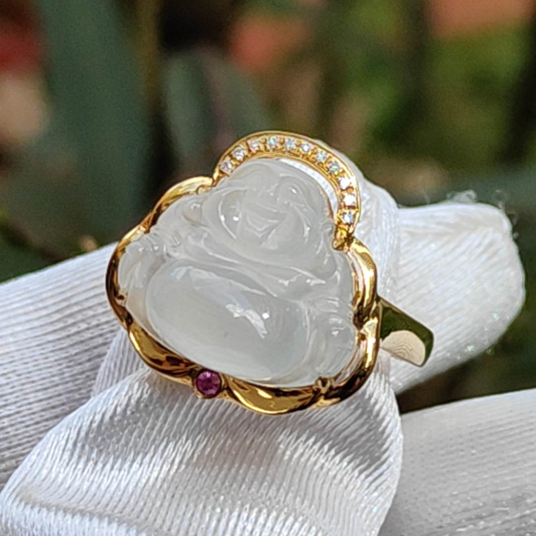 cincin emas milo buddha 18k berlian