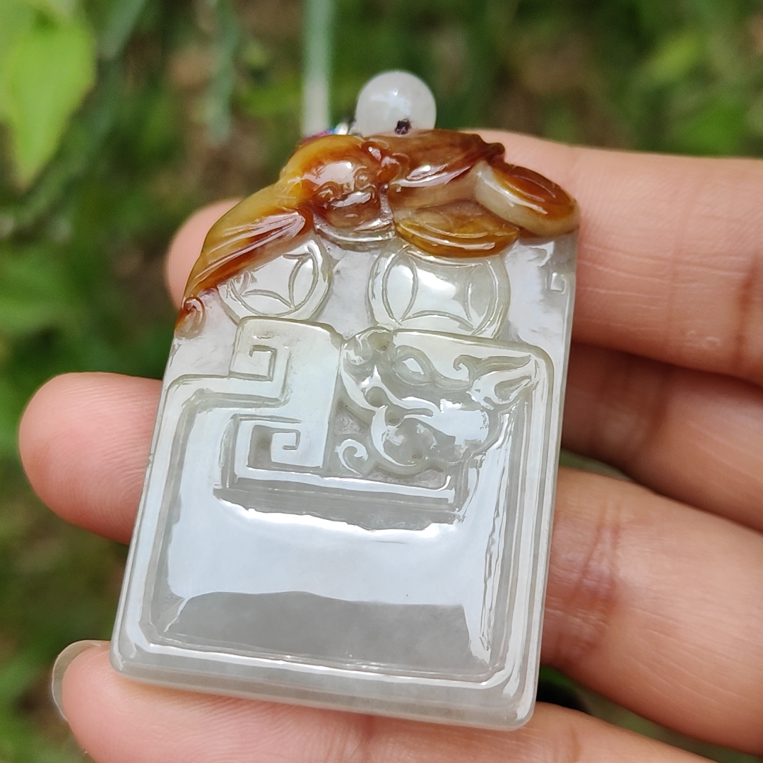 제이드 펜던트 - 믹스 제이드 갤러리 27 중국어 단어 '푸' 펜던트가 달린 박쥐