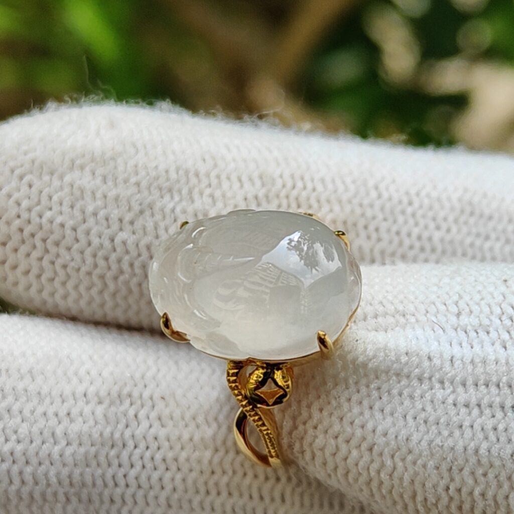 cincin jed emas 18k lut sinar berais