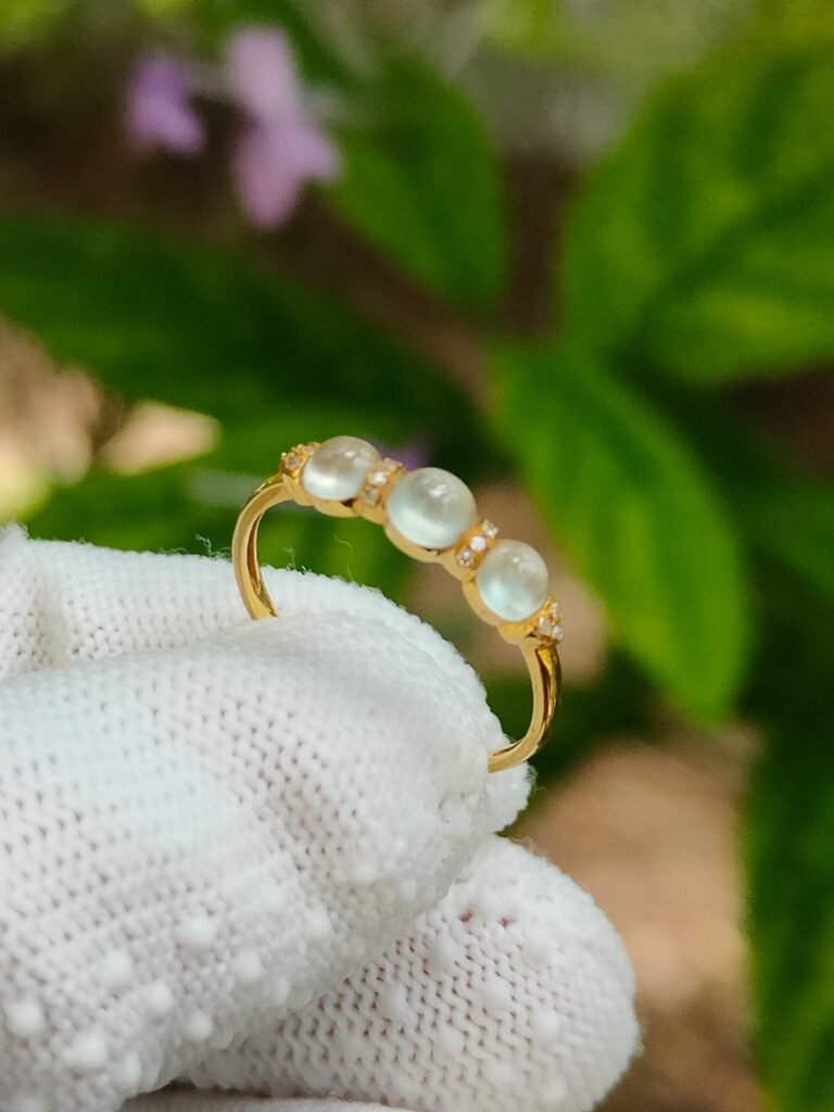 tiga cincin jed lut sinar berais emas 18k